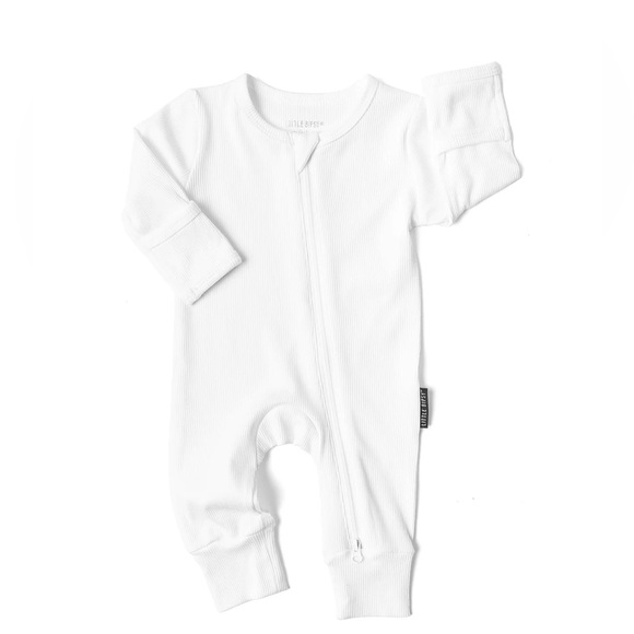 Little Bipsy Ribbed 2-Way Zip Romper - Shell - 6-9 Months - Picture 3 of 10